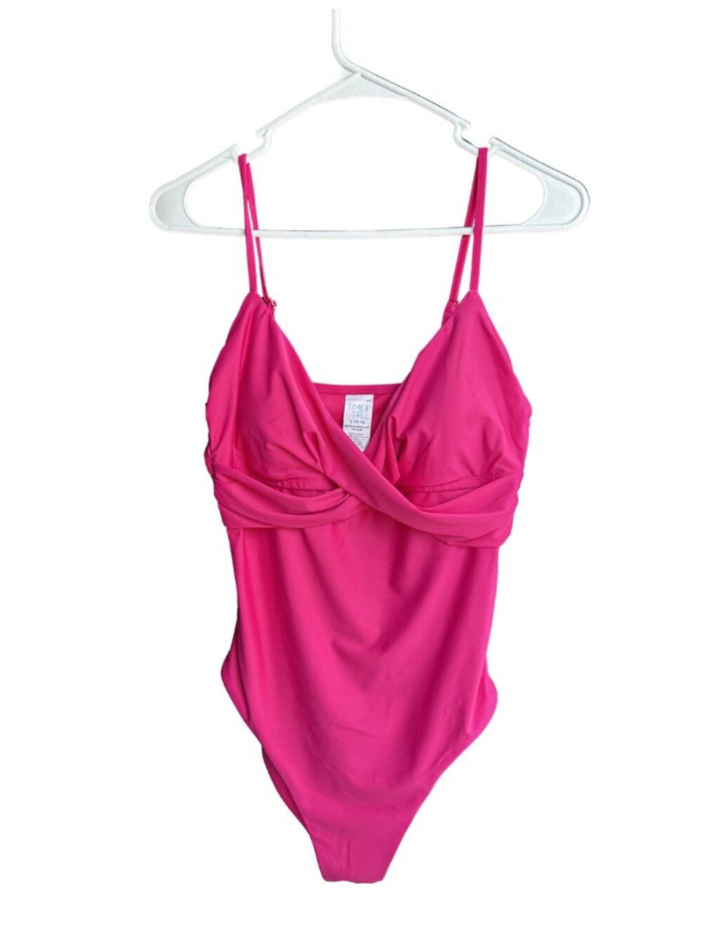 Time And Tru Swim One Piece Swimsuit Hot Pink Large (12-14) Brand New With Tags